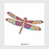 Coloré Artsy Dragonfly Couper Sticker (Feuille)