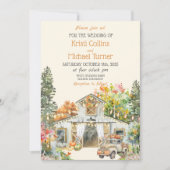 Coloré Automne Rustique Blanc Grange Faire-part de (Devant)