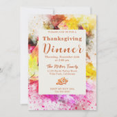 Coloré Automne Thanksgiving Dîner Invitation (Devant)