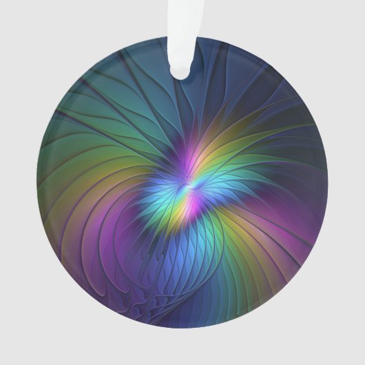 Coloré Avec Bleu Moderne Art Fractal Abstrait (devant)