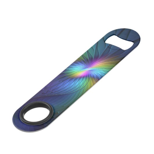 Coloré Avec Bleu Moderne Art Fractal Abstrait (Dos Angle)