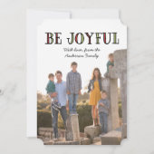Coloré Be Joyful Holiday Photo Carte Plat (Devant)