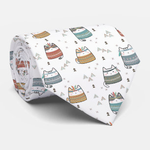 Coloré Boho Tribal Funny Chat Cravate