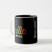 Coloré Bonjour Mug (Devant gauche)