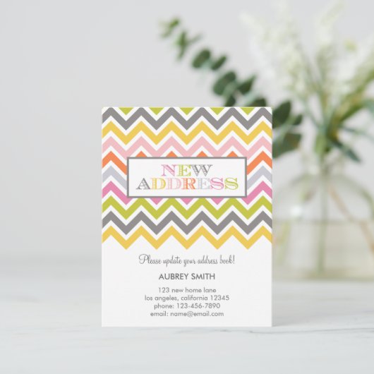 Coloré Chevron Moving Faire-part (Debout devant)