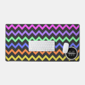 Coloré Chevron Vibrant rétro Cool Monogramme (Clavier et souris)