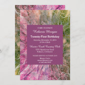 Coloré Chic Glitzy Invitation Anniversaire (Devant / Derrière)