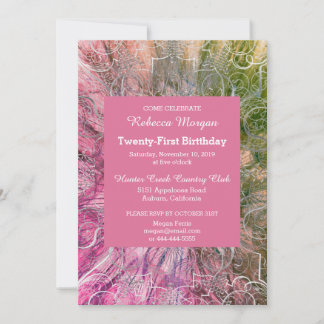 Coloré Chic Glitzy Invitation Anniversaire