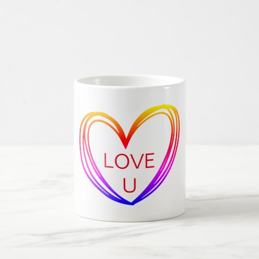 COLORÉ COEUR TEXTE MUG (Centre)