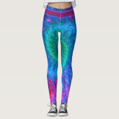 Coloré Cravate-Teinture Impression Leggings (Devant)