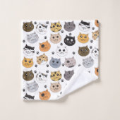 Coloré Cute Funny Chats & Motif Paw (Gant de toilette)