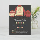 Coloré Doux moche Noël Fête Invitation (Debout devant)