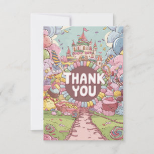 Coloré élégant carte de remerciements Candyland