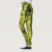 Coloré Feuille fin Motif Legging (Gauche)