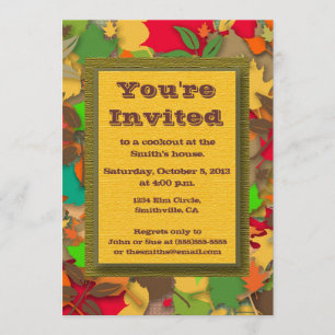 Coloré Feuilles Automne Automne Invitation Cookout