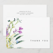 Coloré Fleur sauvage funéraire  de deuil Merci (Devant / Derrière)