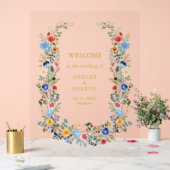 Coloré Floral Élégant Mariage Or Bienvenue (Mariage)