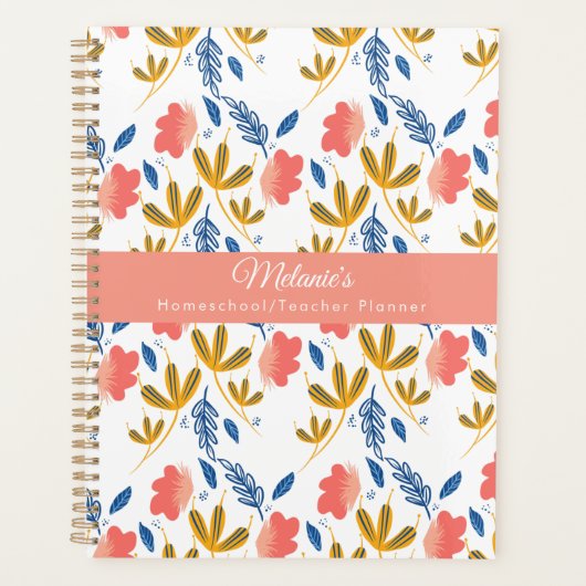 Coloré Floral Enseignant École Homeschool Planner (Devant)