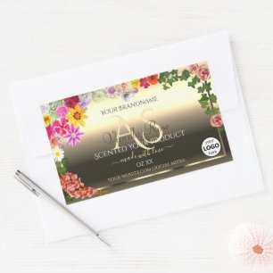 Coloré Floral Gold Produit Étiquettes Monogramme L