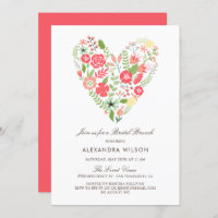 Coloré Floral Heart Bridal Brunch Invitation