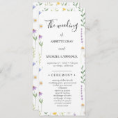 Coloré Floral mariage programme de cérémonie (Devant / Derrière)