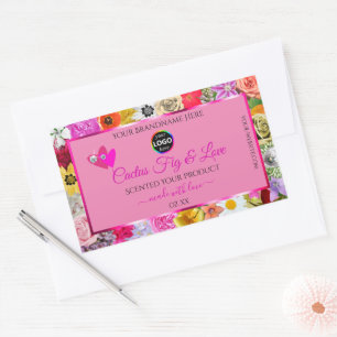 Coloré Floral Pink Produit Forfait Étiquette Logo