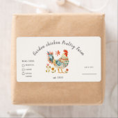 Coloré Folk Chicken Egg Carton Étiquette (En situation)