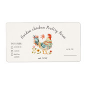 Coloré Folk Chicken Egg Carton Étiquette (Devant)