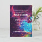 Coloré Galaxy Bar Mitzvah Invitation de parti (Debout devant)