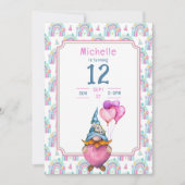 Coloré Gnome Retro Anniversaire Invitation (Devant)