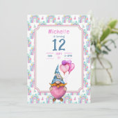 Coloré Gnome Retro Anniversaire Invitation (Debout devant)