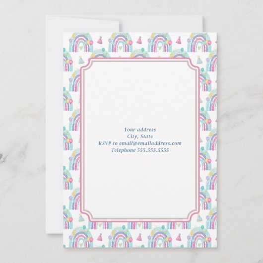 Coloré Gnome Retro Anniversaire Invitation (Dos)