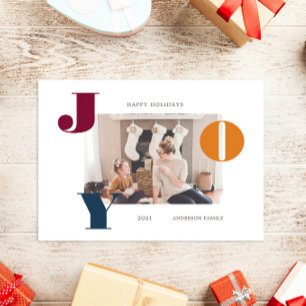 Coloré Gras Moderne Script Photo Holiday Carte pos