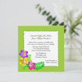 Coloré Hawaiian Tropical Faire-part de mariage (Debout devant)