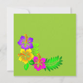 Coloré Hawaiian Tropical Faire-part de mariage (Dos)