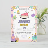 Coloré Illustratif Anniversaire Fête Invitation (Debout devant)