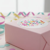 Coloré "Joyeux anniversaire !" sticker rond