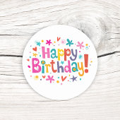 Coloré "Joyeux anniversaire !" sticker rond
