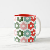 Coloré Joyeux Noël Retro Daisy Fête Mug (Devant droit)