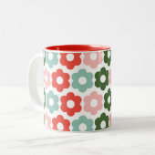 Coloré Joyeux Noël Retro Daisy Fête Mug (Devant gauche)
