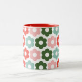 Coloré Joyeux Noël Retro Daisy Fête Mug (Centre)