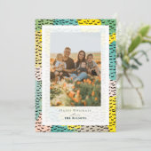 Coloré Memphis Carte photo de Noël (Debout devant)