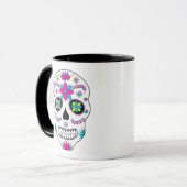 Coloré mexicain Sugar Skull Mug (Devant gauche)
