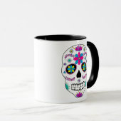 Coloré mexicain Sugar Skull Mug (Devant droit)