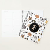 Coloré mignon Chiens amusants & Chien Paw Monogram (Devant avec enveloppe)