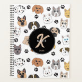 Coloré mignon Chiens amusants & Chien Paw Monogram (Devant)
