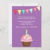 Coloré mignon Monster Anniversaire Invitation (Dos)