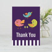 Coloré mignon Oiseaux Whimsical Merci (Debout devant)