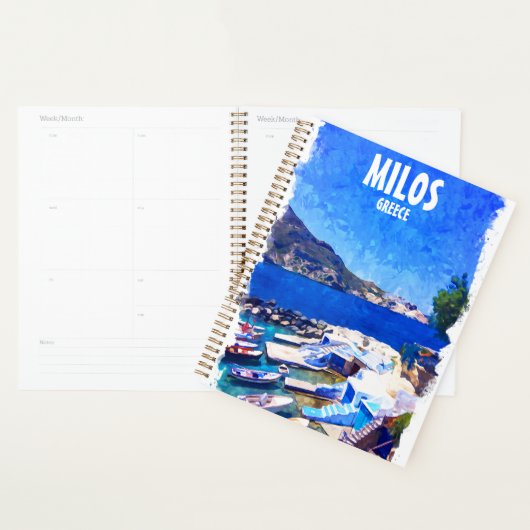 Coloré Milos Grèce Travel Art (Devant avec enveloppe)