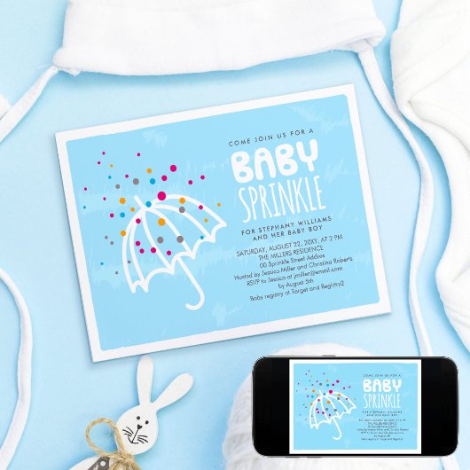 Coloré moderne Baby Sprinkle Invitation